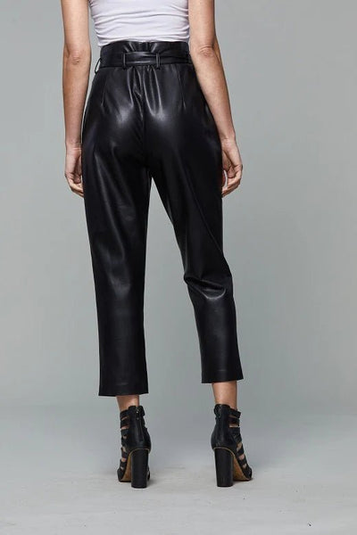 Soft Vegan Leather Bag Pants - Lush Lemon - Women's Clothing - Dolce Cabo - 10716