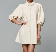Soft Vegan Leather Tunic - Lush Lemon - Women&