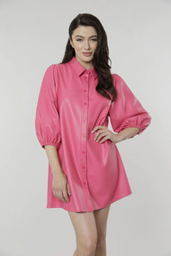 Soft Vegan Leather Tunic - Lush Lemon - Women&