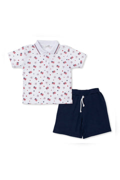 Star Spangled Spirit Bermuda Set - Lush Lemon - Children&