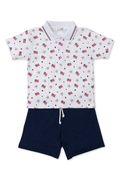 Star Spangled Spirit Bermuda Set - Lush Lemon - Children&