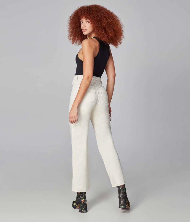 Stevie High Rise Loose Jeans Ivory - Lush Lemon - Women's Clothing - Lola Jeans - 10961