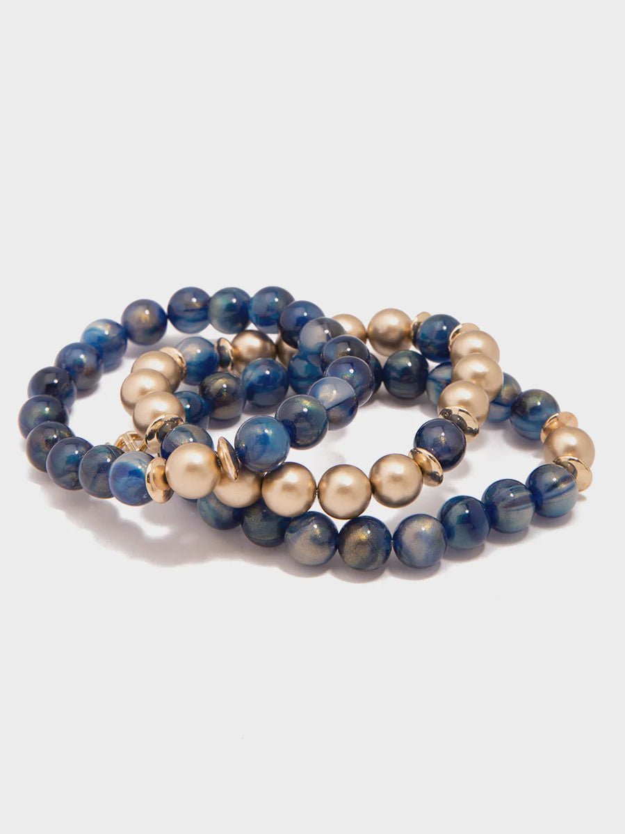 Stretch Bracelet W/Resin Beads (3pack) - Lush Lemon - Women's Accessories - Zenzii - 11556