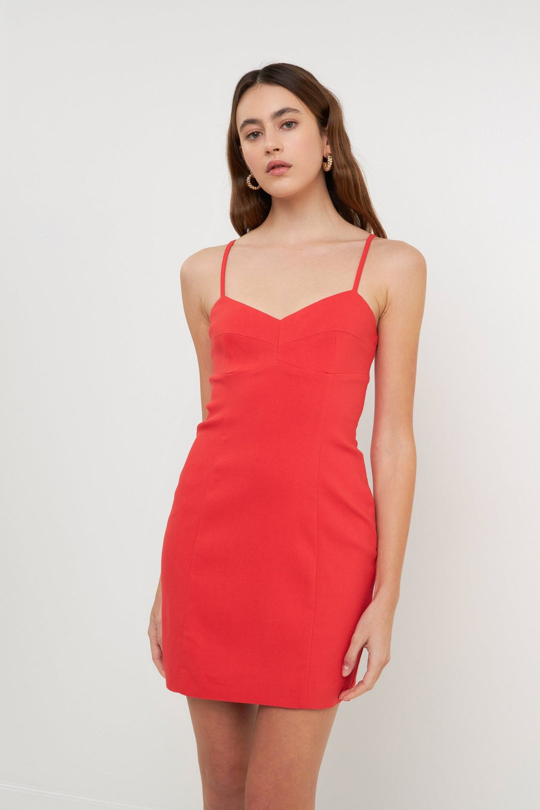 Stretch Fabric Fitted Mini Dress Red - Endless Rose - Lush Lemon Stretch Fabric Fitted Mini Dress Red - Endless Rose - Lush Lemon