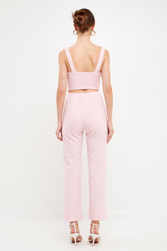 Stretch Tweed Pants Pink - Lush Lemon - Women&