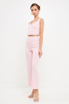 Stretch Tweed Pants Pink - Lush Lemon - Women&