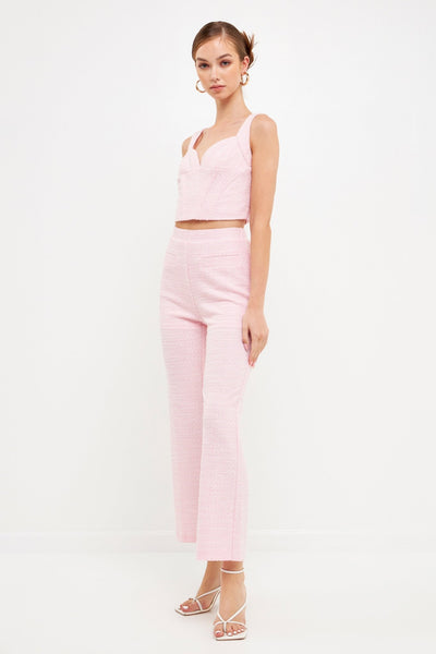 Stretch Tweed Pants Pink - Lush Lemon - Women's Clothing - Endless Rose - 192934500401