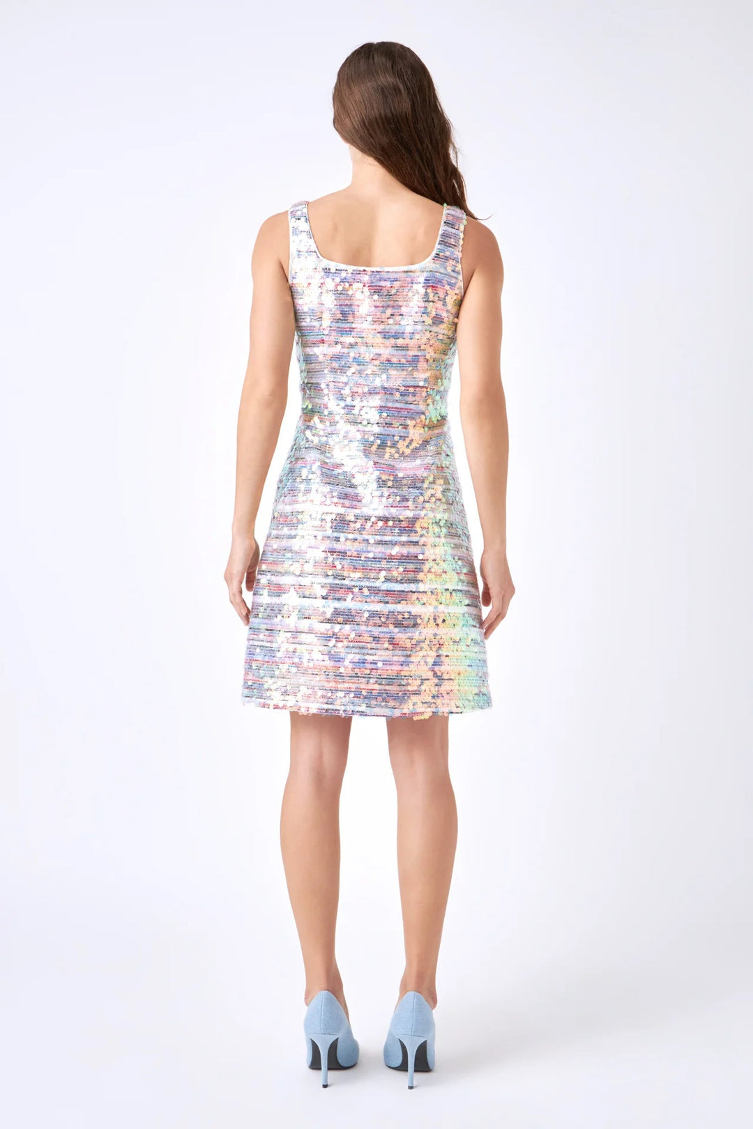 English Factory - Striped Woven A-line Mini Dress With Sequins PINK / XS English Factory - Striped Woven A-line Mini Dress With Sequins PINK / XS