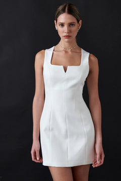 Structured Mini Dress - Lush Lemon - Women&