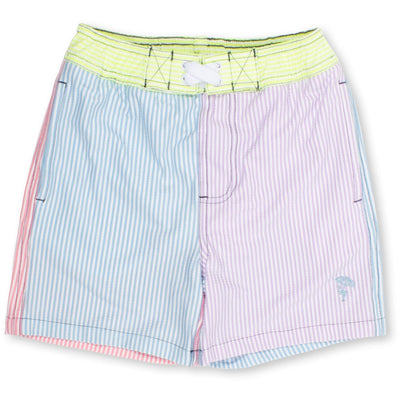 Swim Trunk Boys Seersucker Colorblock - Lush Lemon - Children's Clothing - Shade Critters - 841713199519