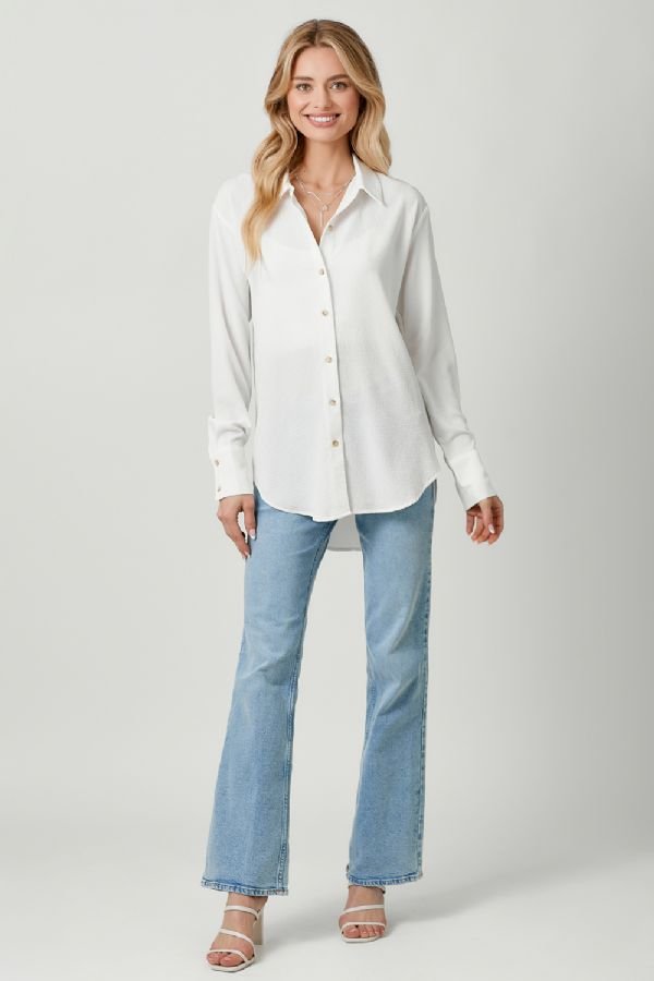 Textured Baggy Shirt - Mystree Textured Baggy Shirt - Mystree