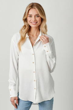 Textured Baggy Shirt - Lush Lemon - Women&