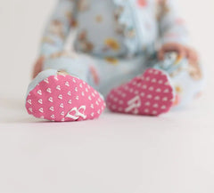 Tinsley Jane Bunny Print Ruffled Footie - Lush Lemon - Children&