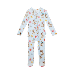 Tinsley Jane Bunny Print Ruffled Footie - Lush Lemon - Children&