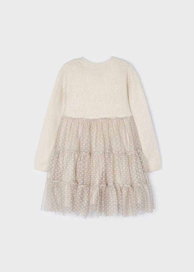 Tulle Knit Dress - Lush Lemon - Children's Clothing - Mayoral - 8445445979184