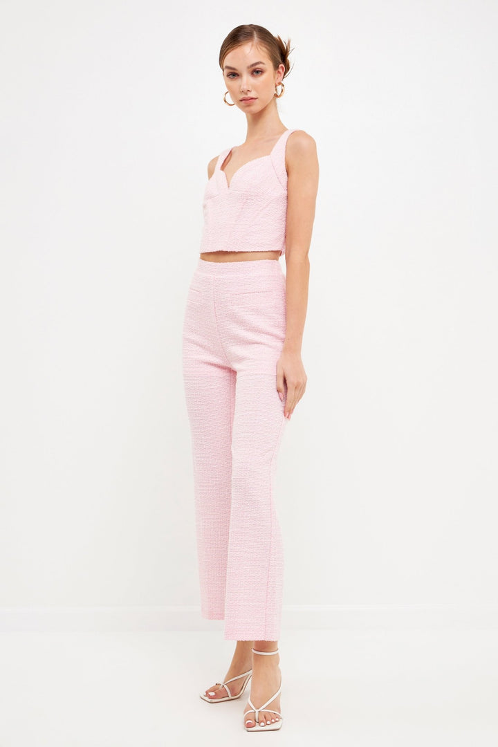 Tweed Bustier Corset Top Pink - Lush Lemon - Women's Clothing - Endless Rose - 192934500456