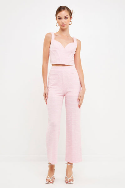Tweed Bustier Corset Top Pink - Lush Lemon - Women's Clothing - Endless Rose - 192934500456