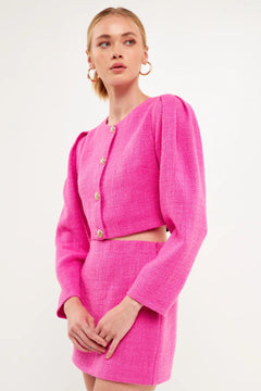 Tweed Mini Skirt - Lush Lemon - Women&
