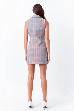 Tweed Sleeveless Dress - Lush Lemon - Women&