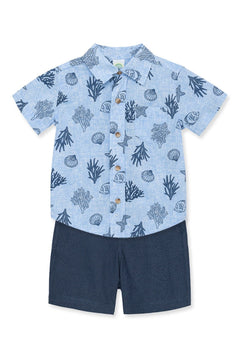 Underwater Woven Short Set - Lush Lemon - Children&