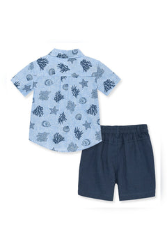 Underwater Woven Short Set - Lush Lemon - Children&