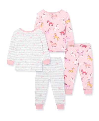 Unicorn 4Pc Pajama Set - Lush Lemon - Children's Clothing - Little Me - 745644959603
