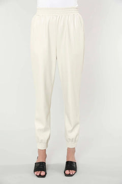 Vegan Leather Joggers - Lush Lemon - Women&