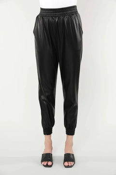 Vegan Leather Joggers - Lush Lemon - Women&