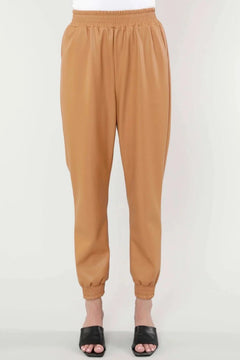Vegan Leather Joggers - Lush Lemon - Women&