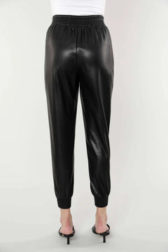 Vegan Leather Joggers - Lush Lemon - Women&
