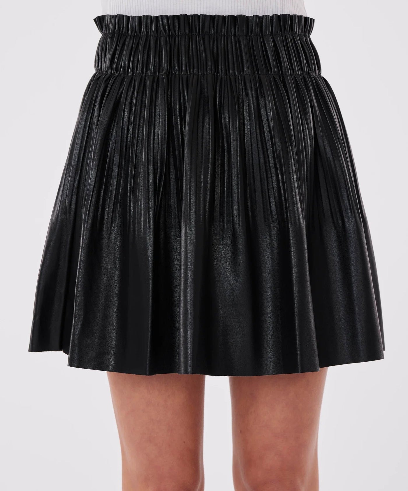 Vegan Leather Pleated Skirt Mini - Lush Lemon - Women's Clothing - Dolce Cabo - 10809