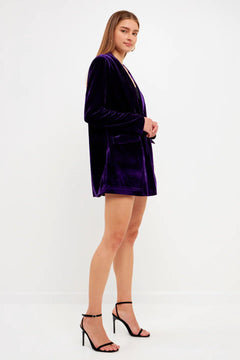 Velvet Blazer - Lush Lemon - Women&