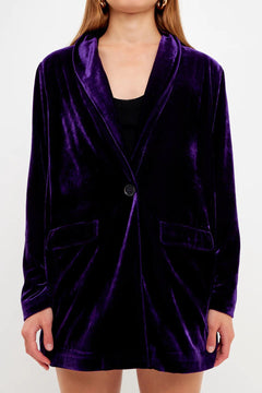 Velvet Blazer - Lush Lemon - Women&