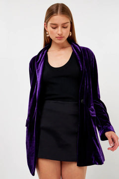 Velvet Blazer - Lush Lemon - Women&