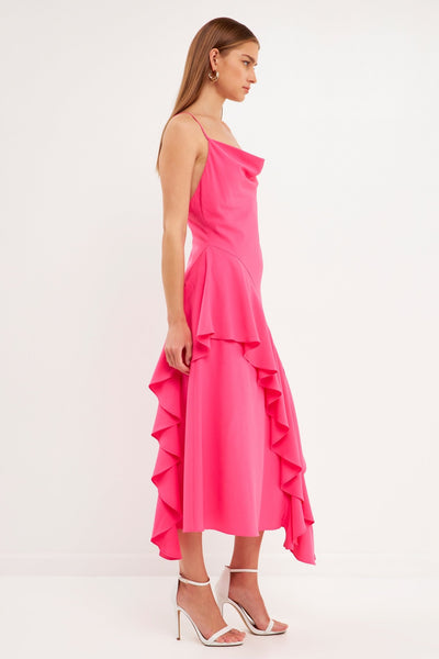 Waterfall Maxi Dress Pink - Lush Lemon - Women's Clothing - Endless Rose - 192934393119
