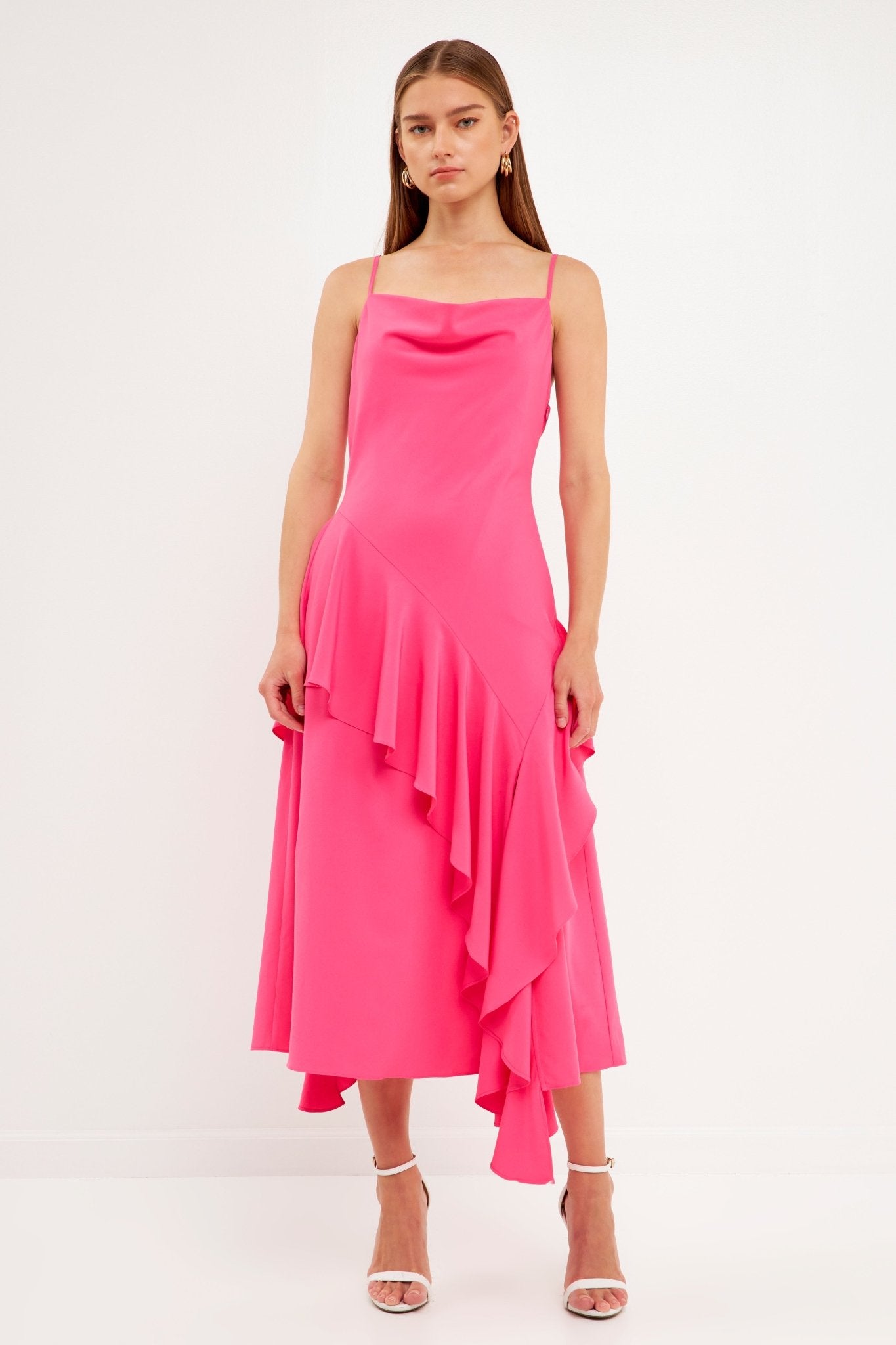 Waterfall Maxi Dress Pink - Endless Rose - Lush Lemon