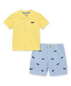 Whale Polo Short Set - Lush Lemon - Children&