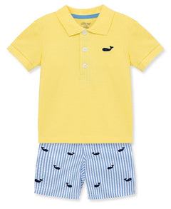 Whale Polo Short Set - Lush Lemon - Children&