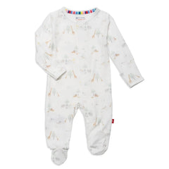 White Serene Safari Modal Magnetic Footie - Lush Lemon - Children&