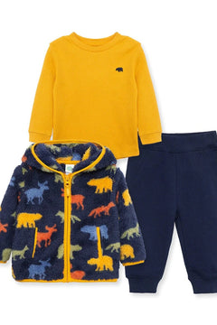 Woodland 3Pc Sherpa Set - Lush Lemon - Children&